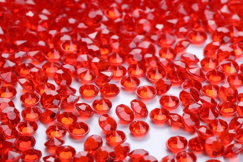 Angzhia 2000 pcs/Pack Wedding Table Scatter Confetti Crystals Acrylic Diamonds 8 mm Rhinestones for Wedding, Bridal Shower, Vase Beads Decorations (8mm, red) - Image 1